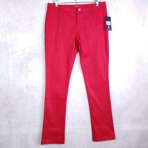 Dickies Girl Junior 5 Pocket Classic Skinny Low Rise Pants, Sz 3, 9, Red, HH164